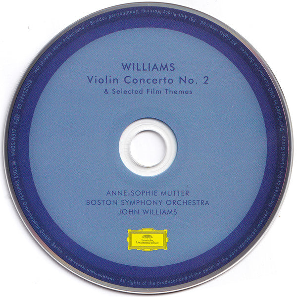 John Williams (4), Anne-Sophie Mutter, Boston Symphony Orchestra : Violin Concerto No. 2 & Selected Film Themes (CD, Album, Dig)