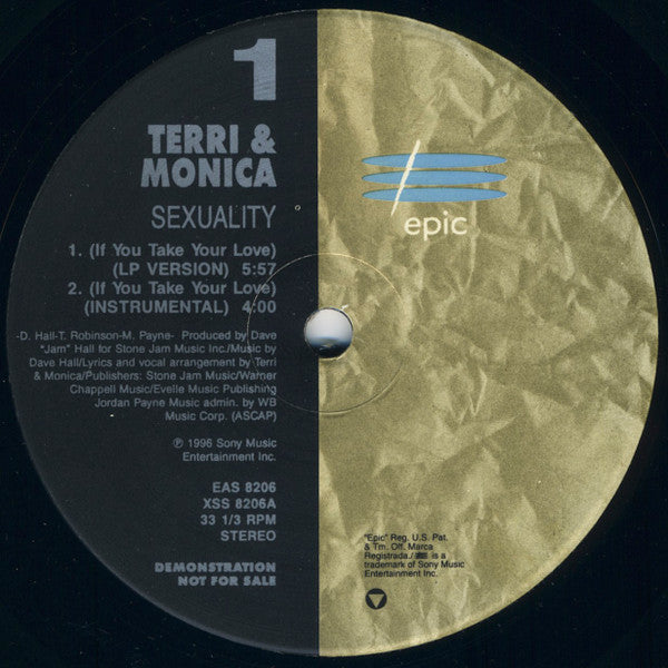 Terri & Monica : Sexuality (If You Take Your Love) (12", Promo)