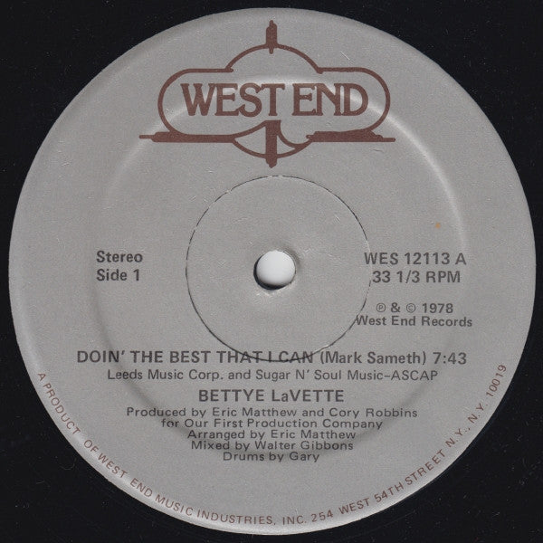 Bettye LaVette : Doin' The Best That I Can (12", Single)