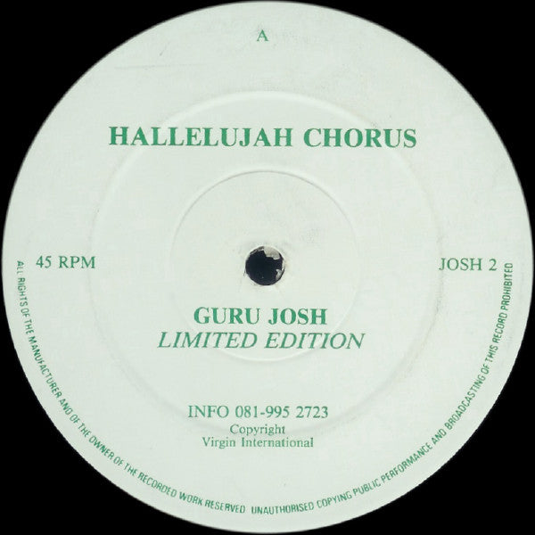 Guru Josh : Hallelujah Chorus (12", Ltd)