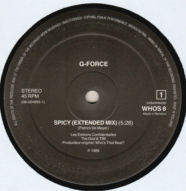 G-Force (6) : Spicy (12", Maxi)
