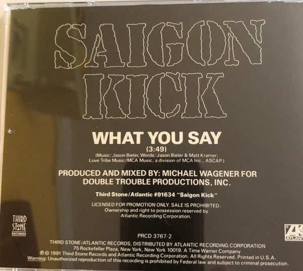 Saigon Kick : What You Say (CD, Single, Promo)