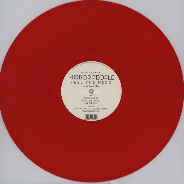 Mirror People Feat. Rowetta : Feel The Need (12", Red)