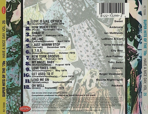 Various : Super Hits Of The '70s - Have A Nice Day, Vol. 25 (CD, Comp, RM)