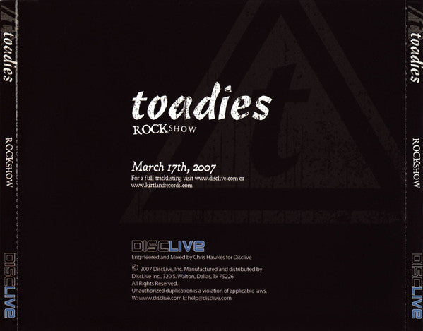 Toadies : Rock Show (CDr, Ltd)