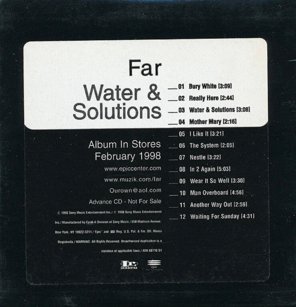 Far : Water & Solutions (CD, Promo)