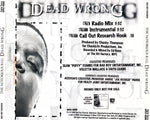 The Notorious B.I.G.* : Dead Wrong (CD, Single, Promo)