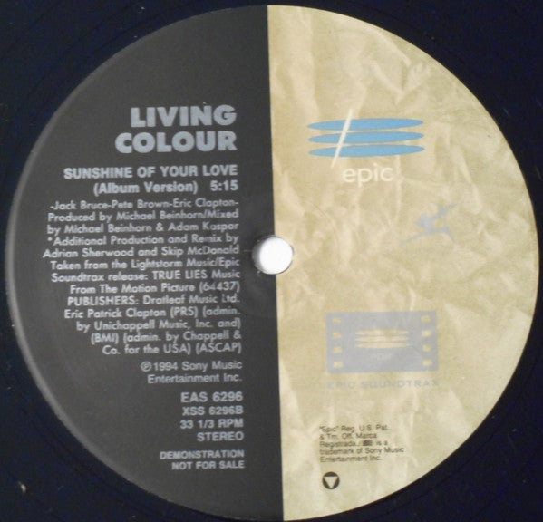 Living Colour : Sunshine Of Your Love (12", Promo)