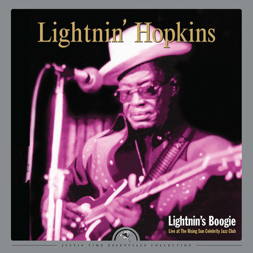 the album cover for Lightnin' Hopkins - Lightnin's Boogie: Live At The Rising Sun Celebrity Jazz Club