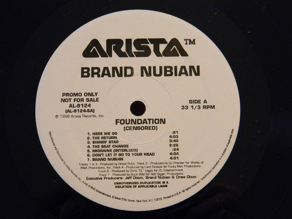 Brand Nubian : Foundation (2xLP, Album, Promo, Cen)