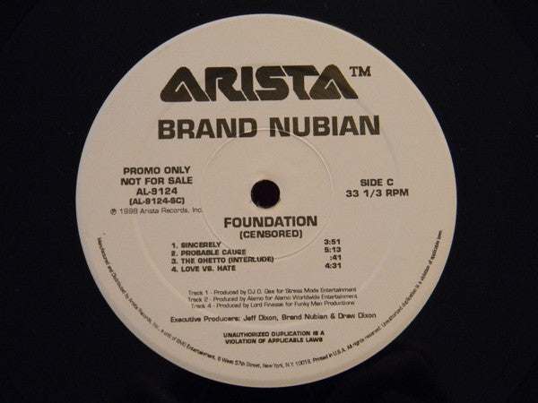 Brand Nubian : Foundation (2xLP, Album, Promo, Cen)