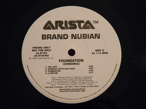 Brand Nubian : Foundation (2xLP, Album, Promo, Cen)