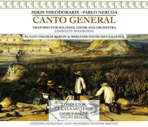 the album cover for Theodorakis / Voutsinos / Papadjiakou - Canto General