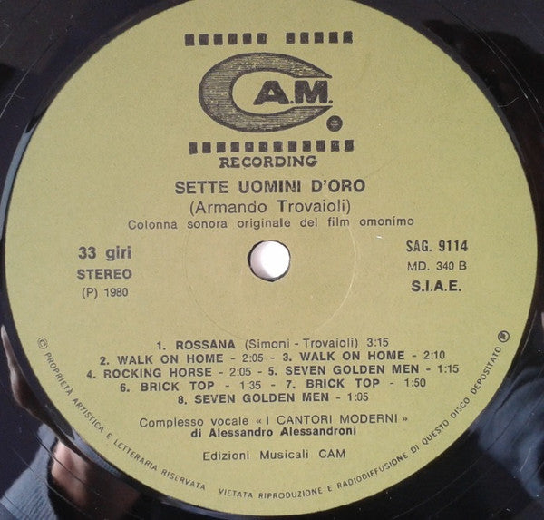 Armando Trovajoli* : 7 Uomini D'Oro (LP, Album, RE)