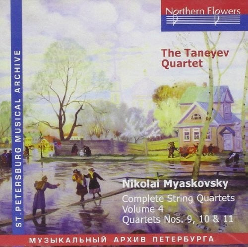 the album cover for Taneyev Quartet - N. Miaskovsky - Complete String Quartets 4