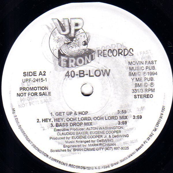 40-B-Low : Country Bass / Get Up & Hop (12", Promo)