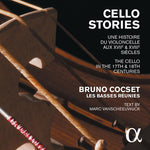 the album cover for Bruno Cocset / Les Basses Reunies - Luigi Boccherini: Cello Stories