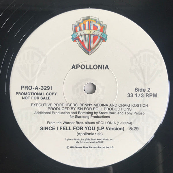 Apollonia : Since I Fell For You (12", Single, Promo)