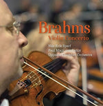 the album cover for Brahms / Sparf / Uppsala Chamber - Johannes Brahms: Violin Concerto