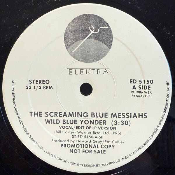 The Screaming Blue Messiahs : Wild Blue Yonder (12", Single, Promo, Spe)