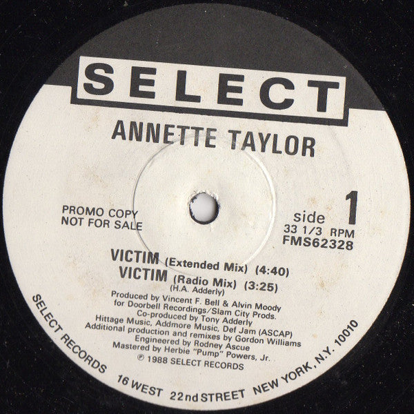 Annette Taylor : Victim (12", Promo)