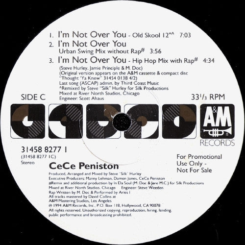 Ce Ce Peniston : I'm Not Over You (2x12", Single, Promo)