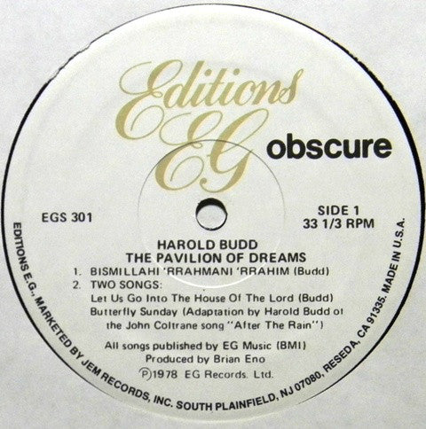Harold Budd : The Pavilion Of Dreams (LP, Album, RE)