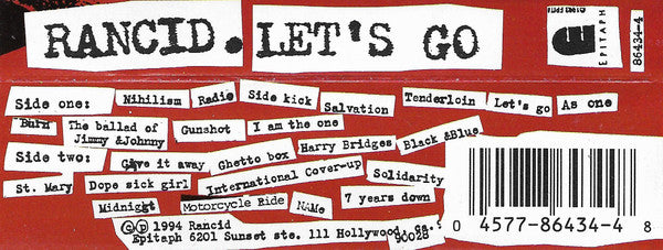 Rancid : Let's Go (Cass, Album, Cr0)