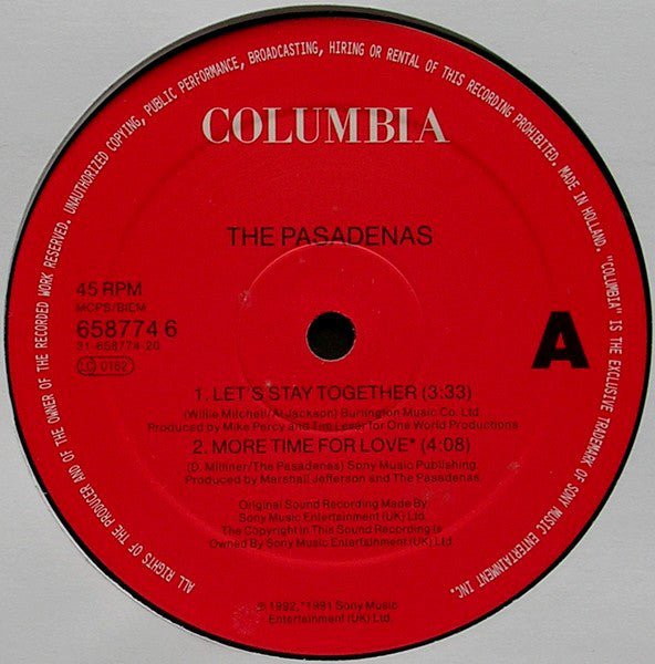 The Pasadenas : Let's Stay Together (12", Single)