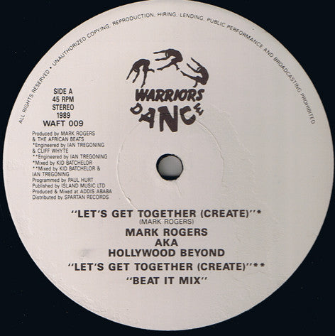 Mark Rogers AKA Hollywood Beyond : Let's Get Together (Create) / I Promise (12")
