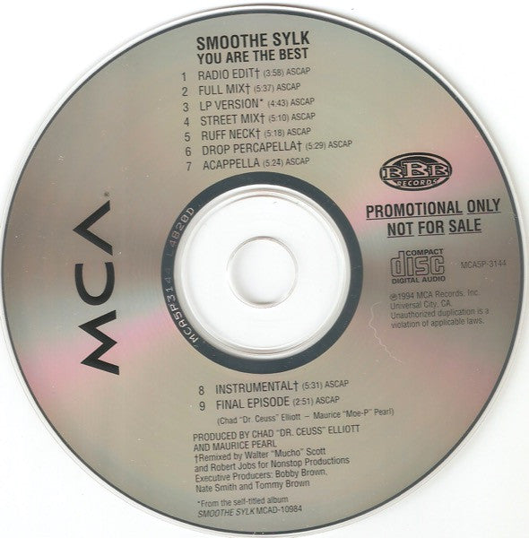 Smoothe Sylk : You Are The Best (CD, Maxi, Promo)