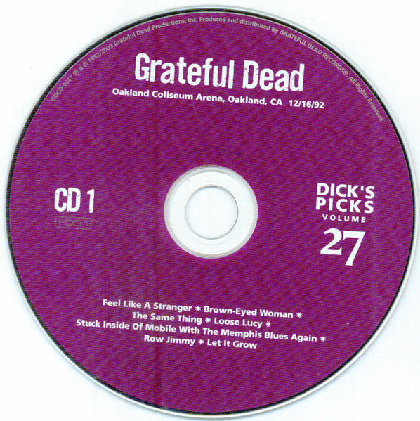 Grateful Dead* : Dick's Picks 27: Oakland Coliseum Arena, Oakland, CA December 16 1992 (3xHDCD, Album)