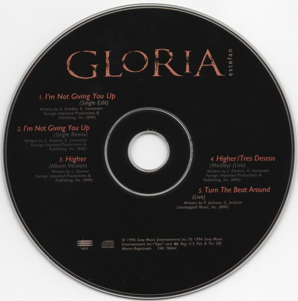 Gloria Estefan : I'm Not Giving You Up (CD, Single, Car)
