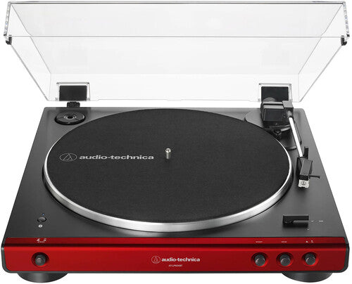 オーディオテクニカ AT-LP60XBT-RD Bluetoothターンテーブル - フルオート - ベルトドライブ (レッド/ブラック)