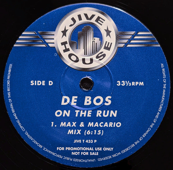 De Bos : On The Run (2x12", Promo)