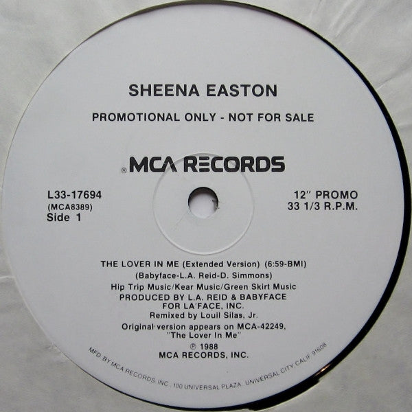 Sheena Easton : The Lover In Me (12", Promo)