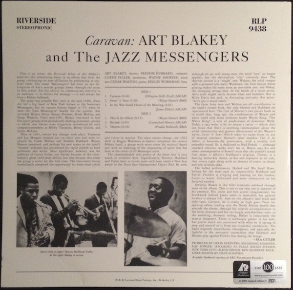 Art Blakey & The Jazz Messengers : Caravan (2x12", Album, Num, RE, RM, 180)