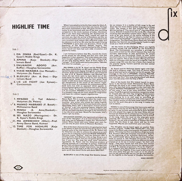 Various : Highlife Time! (LP, Album, Comp, Mono)