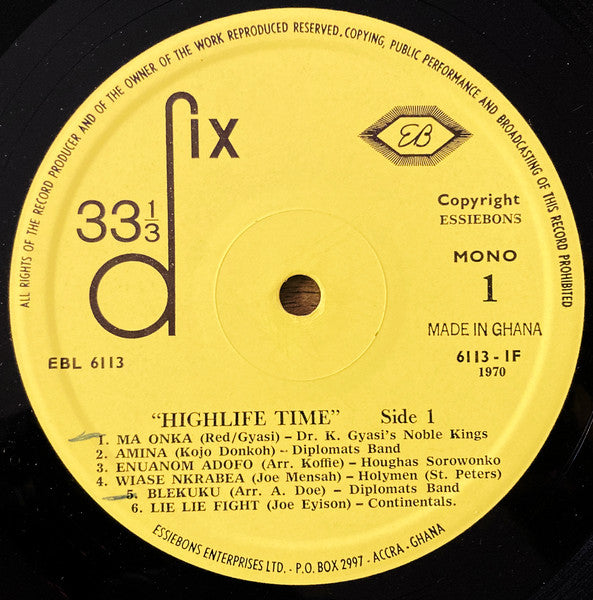 Various : Highlife Time! (LP, Album, Comp, Mono)