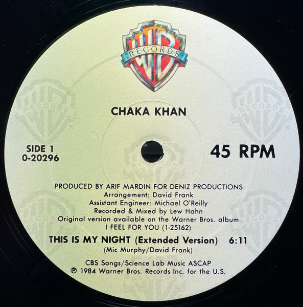 Chaka Khan : This Is My Night (12", Maxi, All)