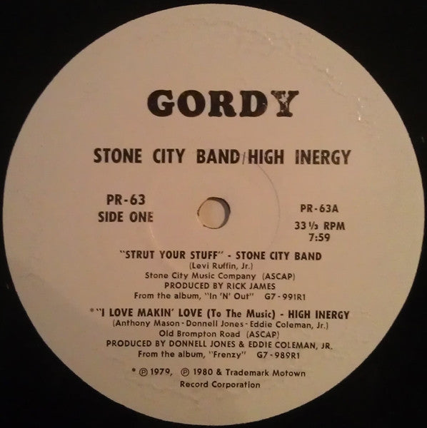 Stone City Band / High Inergy : Strut Your Stuff / I Love Makin' Love (To The Music) (12", Promo)
