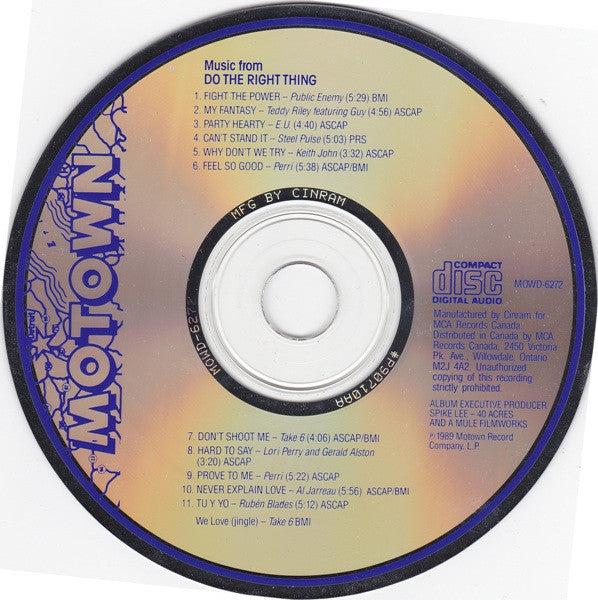 Various : (Music From) Do The Right Thing (CD, Album)