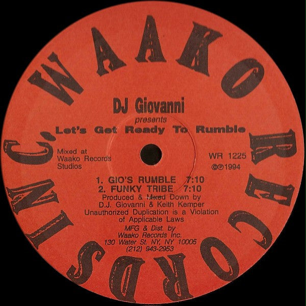 DJ Giovanni : Let's Get Ready To Rumble (12")