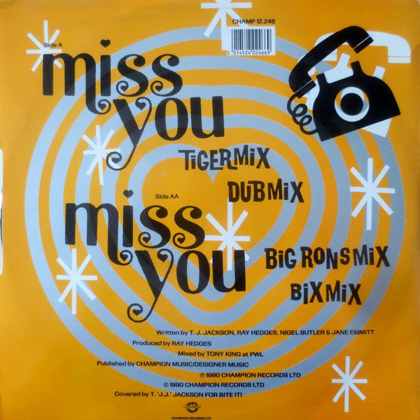 T J Jackson : Miss You (12")