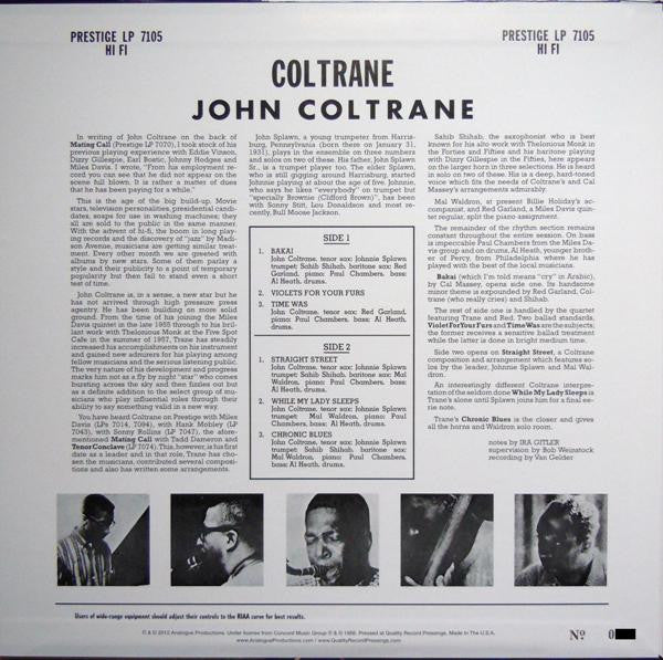John Coltrane : Coltrane (LP, Album, Mono, Ltd, RE, 200)