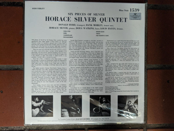 Horace Silver Quintet* : 6 Pieces Of Silver (2x12", Album, Mono, Ltd, Num, RE, RM, Gat)