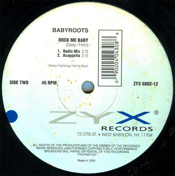Babyroots : Rock Me Baby (12")