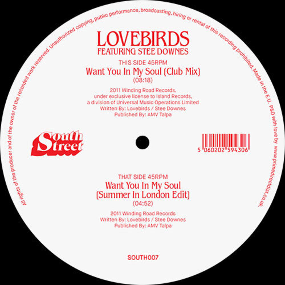 the album cover for Lovebirds / Stee Downes - Want You In My Soul