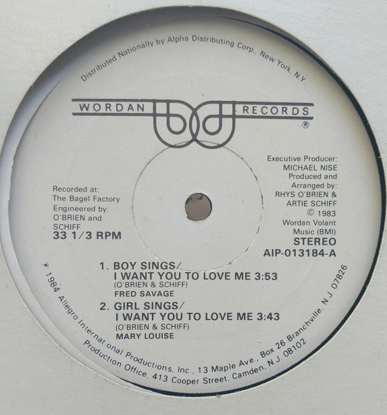 Fred Savage / Mary Louise : I Want You To Love Me / Horny (12")