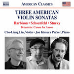 the album cover for Lin / Harbison / Schoenfield - Three American Violin Sonatas